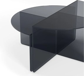 Măsuțe de cafea gri 2 buc. rotunde din sticlă ø 80 cm Velta – MOME