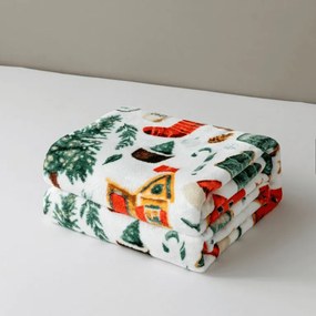 Patura microplus FESTIVE MAGIC, alba Dimensiune: 150 x 200 cm