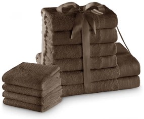 Prosoape de baie maro 10 buc. din bumbac din frotir Amari – Restilo