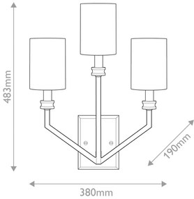 Hinkley HK-MOORE-WB3-HB - Aplica de perete MOORE 3xE14/40W/230V aurie