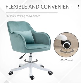 Vinsetto Scaun de birou cu perne de masaj cu roti inaltime reglabila, captuseala ergonomica de lux verde | Aosom Romania