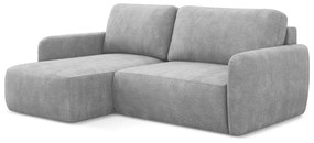 Colțar gri deschis extensibil/cu spațiu de depozitare cu tapițerie din chenille (cu colț pe partea stângă/cu șezlong) Lilo – Makamii