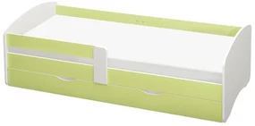 Pat de o persoană 90 cm Carecen (verde + alb) (cu somieră) (cu sp. depozitare). 1116286