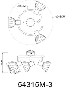 Spot Globo 54315M-3 ZACHERY 3xE14/40W/230V auriu