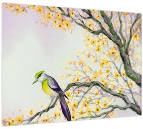 Tablou - Pasăre în copac,acuarelă (70x50 cm)