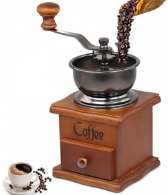 Rasnita manuala de cafea Brasil, 10x17cm, Lemn