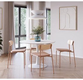 Scaune de dining roșii/în culoare naturală 2 buc. Adriana – Marckeric