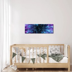 Tablou - Spațiu neon (cu ceas) (90x30 cm)