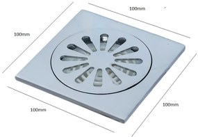 Sifon pardoseala , inox , 10x10 cm