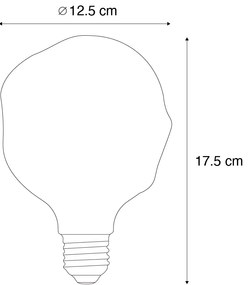 Bec LED E27 dimabil cu filament spiralat G125 argintiu oglindă 4W 75 lm 1800K