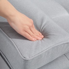 HOMCOM Canapea Pat cu Masuta Rasturnata si Picioare din Lemn Masiv Gri deschis | Aosom Romania