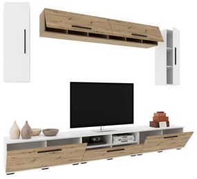 Living haaus V6, Alb/Stejar Artisan, L 285 cm