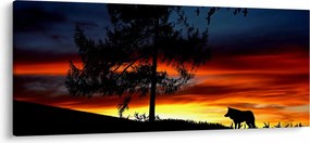 Tablou - Silueta unui lup (120x50 cm)