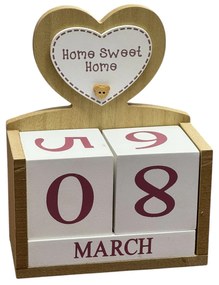 Calendar decorativ din Lemn, SWEET HOME ,   14 x 7 x 18 cm