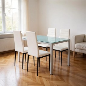 Midland 4+1 set de sufragerie alb-negru