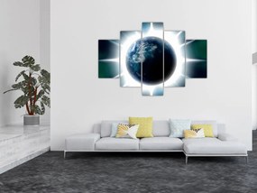Tablou cu planeta iluminată (150x105 cm)