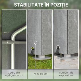 Outsunny Garaj pentru Motociclete, Biciclete și Unelte, Cort cu Fermoar, 160x218x172 cm, Gri Deschis | Aosom Romania