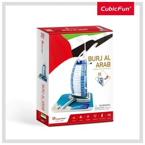 PUZZLE 3D BURJ AL ARAB (NIVEL MEDIU 46 PIESE)  - CUBICFUN (CUC065H)