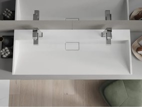 Mexen Ava chiuvetă de blat din conglomerat 2/O 120 x 46 cm, albă - 23011202