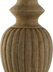 Lampă de masă din lemn sculptat cu abajur din iută naturală, 41×41×76 cm, „Coloniale"