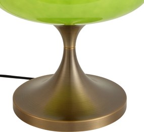Lampă de masă retro bronz închis cu abajur din sticlă verde 31 cm - Glaze