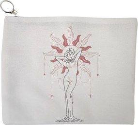 Portfard Cosmetice tip Plic, model Feminine Solar Aura, 23x18 cm, Alb, BEKZ®