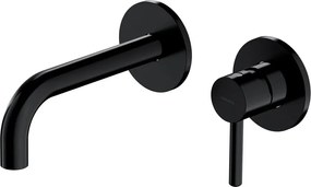 Baterie lavoar incastrata Omnires Y monocomanda finisaj negru semimat fara corp ingropat