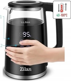Fierbator electric Zilan ZLN7859 Negru, ecran digital, putere 2200W, panou de comanda tactil