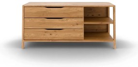 Comodă în culoare naturală joasă din lemn de stejar 140x64 cm Twig – The Beds