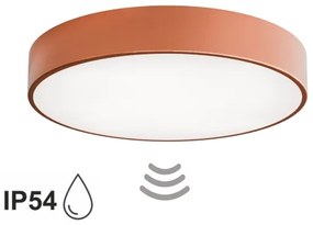 Plafonieră pentru baie CLEO cu senzor, 4x E27/24W/230V, Ø 50 cm, IP54, finisaj cupru