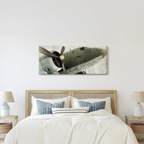 Tablou - Avion vechi cu elice (120x50 cm)