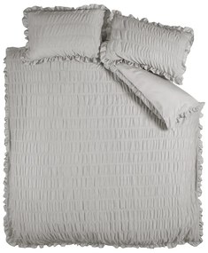 Lenjerie de pat gri din țesătură crep pentru pat de o persoană 135x200 cm Seersucker Frill – Catherine Lansfield