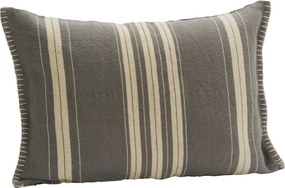 Față de pernă din bumbac și iută în dungi, 40×60 cm, „Stripe Grey"