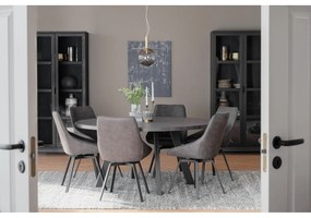 Vitrină neagră din lemn masiv de stejar 95x195 cm Everett - Rowico