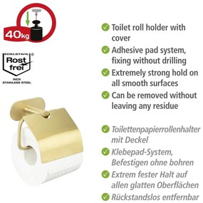 Suport pentru hârtie igienică autoadeziv din oțel inoxidabil Orea Gold – Wenko