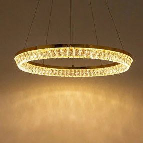 Lustra suspendata LED, Metal, Sticla, SAYOV 100 auriu