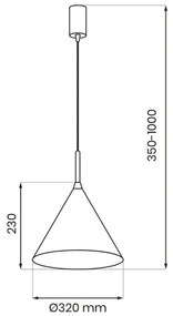 Lustră pe cablu CAPITAL 1xGX53/15W/230V, Ø 32 cm, crem