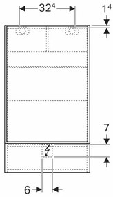 Dulap cu oglinda suspendat Geberit Selnova Square alb 1 usa simpla 1 usa rabatabila 50 cm