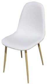 4 buc scaune acoperite cu material textil, mai multe culori-alb