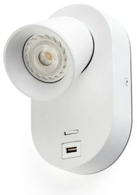 Aplica perete moderna cu USB charger CORB alba 40135