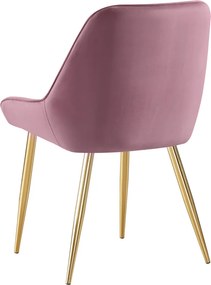 Scaun de dining, roz ţesătură Velvet/gold crom-auriu, PERLIA