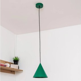 Lampă suspendată pe cablu ETNA II, 1x E27 / 15W / 230V, Ø 18,5 cm, verde