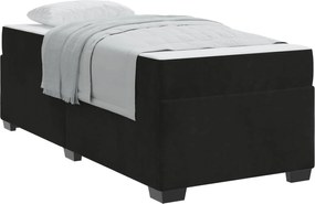 vidaXL Cadru de pat cu saltea Negru 100 x 200 cm țesătură