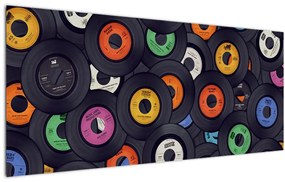 Tablou - plăci de gramofon (120x50 cm)