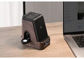 Immax 08999L - Lampă de birou LED+CCT cu dimmer, cu încărcare wireless QI, IDEAL LED/8W/230V, maro