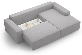 Colțar gri deschis extensibil cu tapițerie din țesătură bouclé (cu colț pe partea dreaptă) Jodie – Micadoni Home