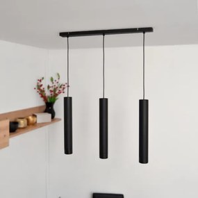 Lustră LED pe cablu TUBA 3xGU10/4,8W/230V neagră
