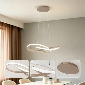 Brilagi - Lustru LED dimmabil pe cablu INFINITY LED/55W/230V 50x50 cm bej + telecomandă