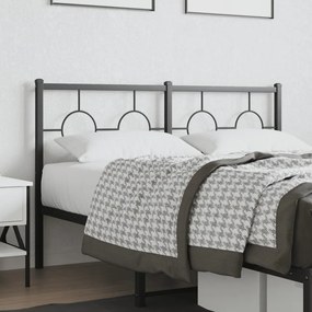 vidaXL Tăblie de pat metalică, negru, 140 cm