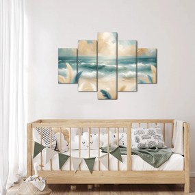 Tablou – Plajă pictată în culori delicate (150x105 cm)